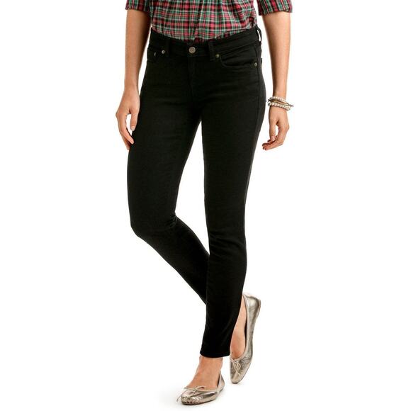 NWT Vineyard Vines Black Skinny Jeans Jet Black sz 16 career casual preppy ankle - Picture 2 of 12